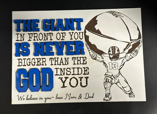 God inside you football sign