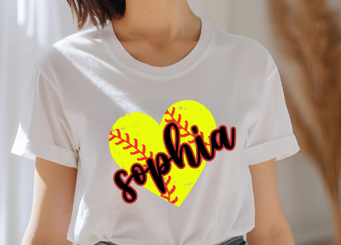 Softball heart shirt