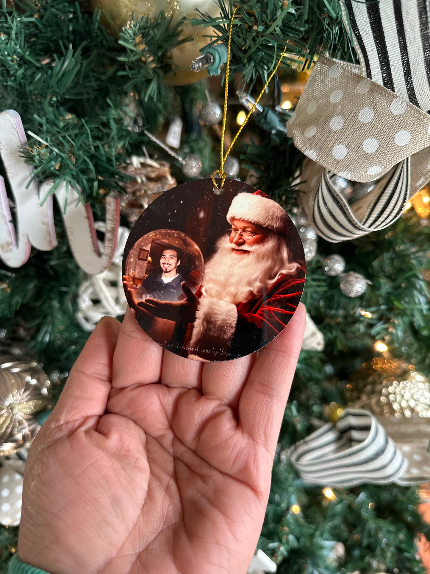 Santa photo ornament