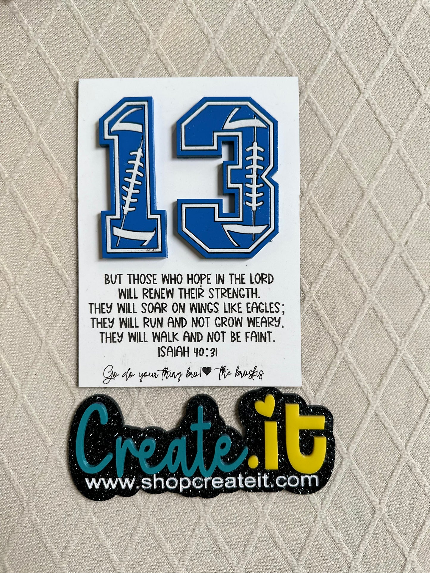 Personalized football number sign