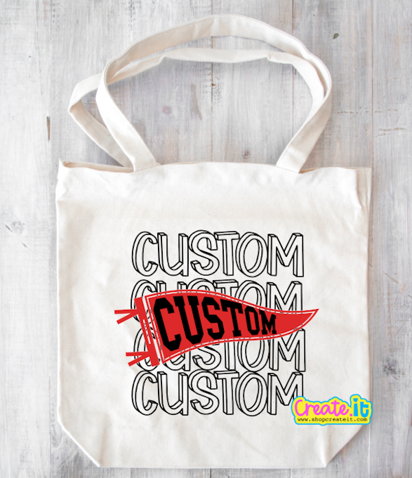 Custom pennant tote bag