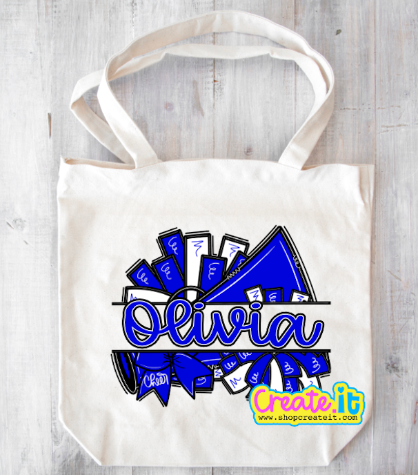 Custom cheer tote bag