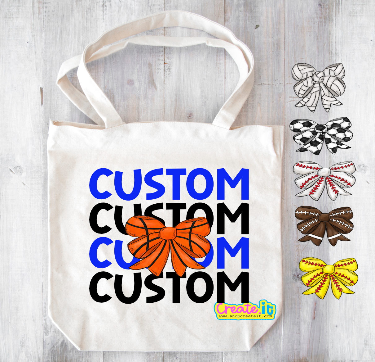 Custom Sport Bow tote bag