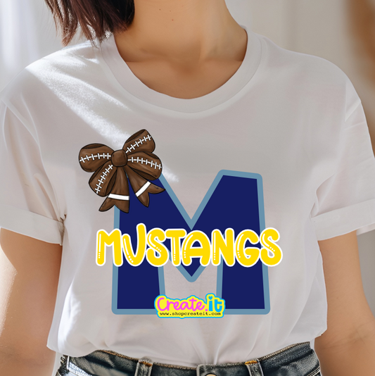 Football Bow Initial/name shirt