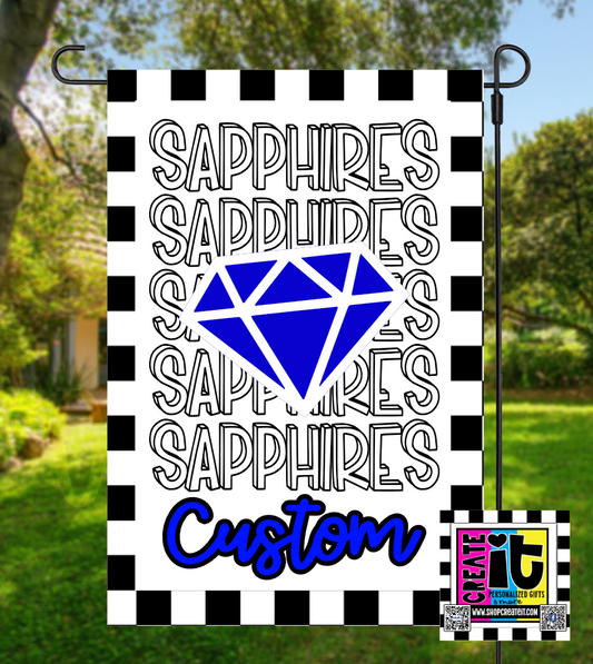 Custom Garden Flags- Sapphires