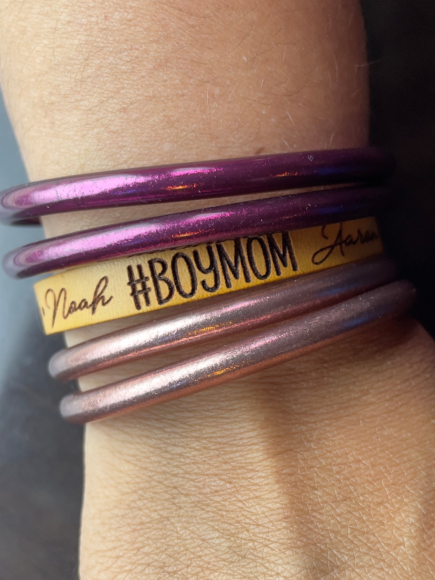 Personalized leather bracelet